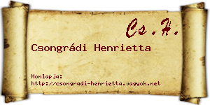 Csongrádi Henrietta névjegykártya
